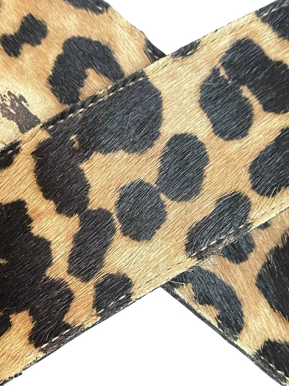 Stuart Weitzman Elodie Leopard Print Cross Lug Slide Sandals Black